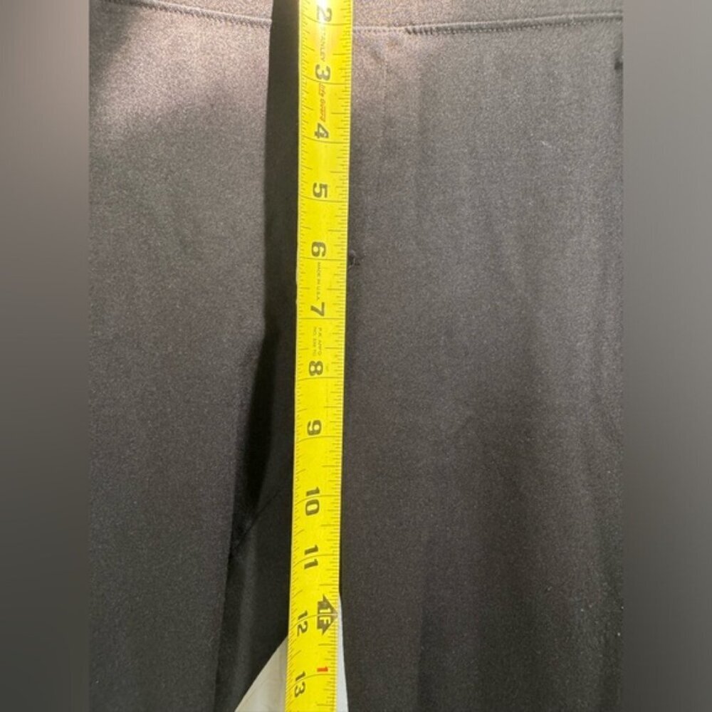 Hue Ponte Velvet Tuxedo Stripe Pants Pull On Slimming Straight Leg Minimalist M - Picture 8 of 10